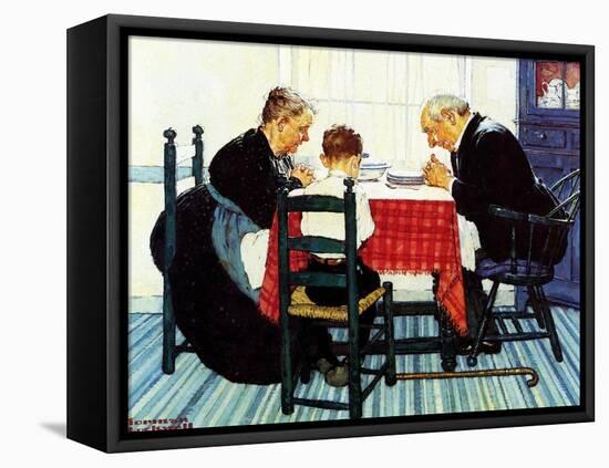 Rural Vacation (or Family Grace)-Norman Rockwell-Framed Stretched Canvas