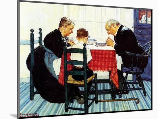 Rural Vacation (or Family Grace)-Norman Rockwell-Mounted Giclee Print