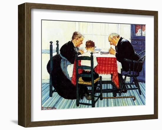 Rural Vacation (or Family Grace)-Norman Rockwell-Framed Giclee Print