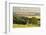 Rural view of countryside with grazing cattle, Somerset, UK-Ross Hoddinott-Framed Photographic Print