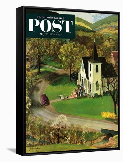 "Rural Wedding" Saturday Evening Post Cover, May 29, 1954-John Clymer-Framed Stretched Canvas