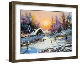 Rural Winter Landscape-balaikin2009-Framed Art Print