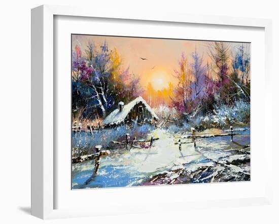 Rural Winter Landscape-balaikin2009-Framed Art Print