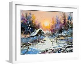 Rural Winter Landscape-balaikin2009-Framed Art Print