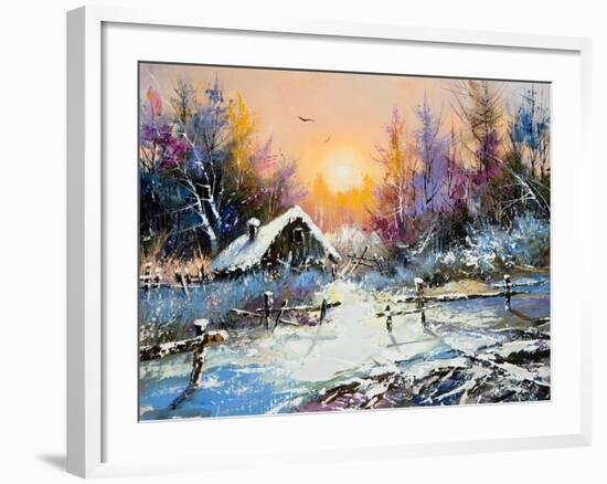 Rural Winter Landscape-balaikin2009-Framed Art Print