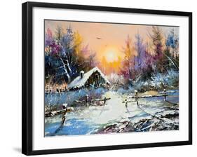 Rural Winter Landscape-balaikin2009-Framed Art Print