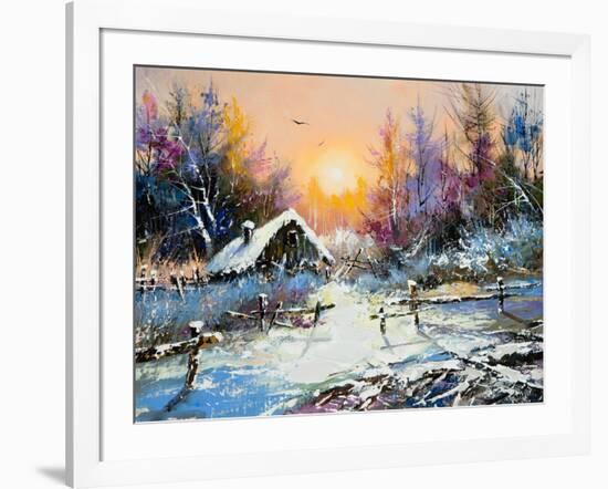 Rural Winter Landscape-balaikin2009-Framed Art Print