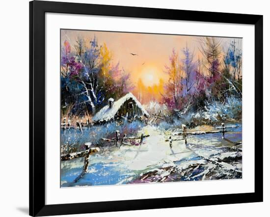 Rural Winter Landscape-balaikin2009-Framed Art Print