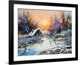 Rural Winter Landscape-balaikin2009-Framed Art Print