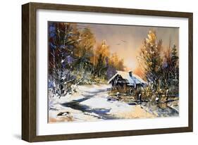 Rural Winter Landscape-balaikin2009-Framed Art Print