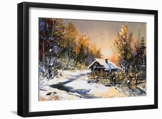 Rural Winter Landscape-balaikin2009-Framed Art Print