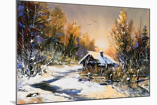 Rural Winter Landscape-balaikin2009-Mounted Art Print