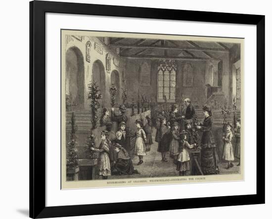 Rush-Bearing at Grasmere, Westmoreland, Decorating the Church-null-Framed Giclee Print