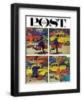 "Rush Hour (4 panel)," Saturday Evening Post Cover, October 21, 1961-Richard Sargent-Framed Giclee Print