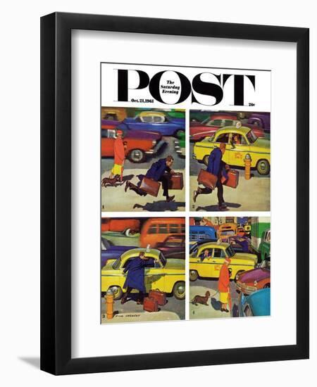 "Rush Hour (4 panel)," Saturday Evening Post Cover, October 21, 1961-Richard Sargent-Framed Giclee Print