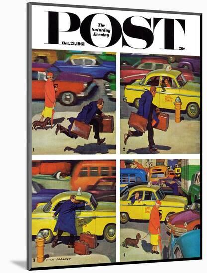 "Rush Hour (4 panel)," Saturday Evening Post Cover, October 21, 1961-Richard Sargent-Mounted Giclee Print