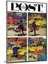 "Rush Hour (4 panel)," Saturday Evening Post Cover, October 21, 1961-Richard Sargent-Mounted Giclee Print