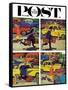 "Rush Hour (4 panel)," Saturday Evening Post Cover, October 21, 1961-Richard Sargent-Framed Stretched Canvas
