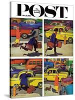 "Rush Hour (4 panel)," Saturday Evening Post Cover, October 21, 1961-Richard Sargent-Stretched Canvas