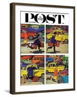 "Rush Hour (4 panel)," Saturday Evening Post Cover, October 21, 1961-Richard Sargent-Framed Giclee Print