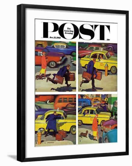 "Rush Hour (4 panel)," Saturday Evening Post Cover, October 21, 1961-Richard Sargent-Framed Giclee Print