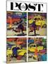 "Rush Hour (4 panel)," Saturday Evening Post Cover, October 21, 1961-Richard Sargent-Mounted Giclee Print