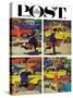 "Rush Hour (4 panel)," Saturday Evening Post Cover, October 21, 1961-Richard Sargent-Stretched Canvas