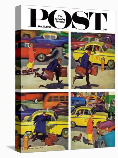 "Rush Hour (4 panel)," Saturday Evening Post Cover, October 21, 1961-Richard Sargent-Stretched Canvas