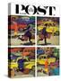 "Rush Hour (4 panel)," Saturday Evening Post Cover, October 21, 1961-Richard Sargent-Stretched Canvas