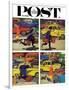 "Rush Hour (4 panel)," Saturday Evening Post Cover, October 21, 1961-Richard Sargent-Framed Giclee Print