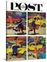 "Rush Hour (4 panel)," Saturday Evening Post Cover, October 21, 1961-Richard Sargent-Stretched Canvas