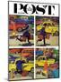 "Rush Hour (4 panel)," Saturday Evening Post Cover, October 21, 1961-Richard Sargent-Mounted Premium Giclee Print