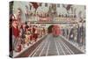 Rush Hour at a London Tube Station, by A. W. Wilson-null-Stretched Canvas