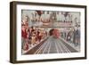 Rush Hour at a London Tube Station, by A. W. Wilson-null-Framed Art Print