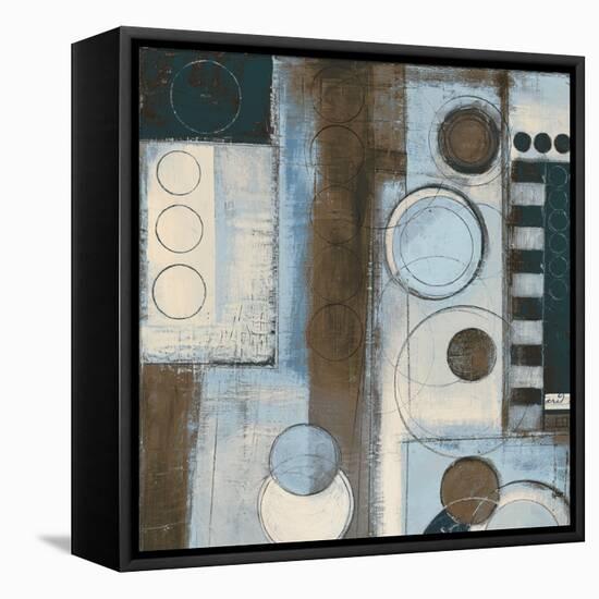 Rush Hour Blues Sq I-Kimberly Poloson-Framed Stretched Canvas