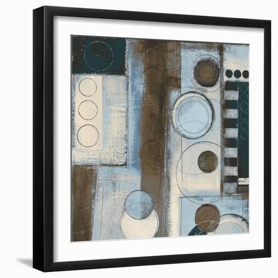 Rush Hour Blues Sq I-Kimberly Poloson-Framed Art Print