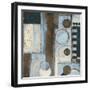 Rush Hour Blues Sq I-Kimberly Poloson-Framed Art Print