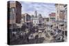 Rush Hour: Los Angeles, Spring St. Looking North-Stanton Manolakas-Stretched Canvas