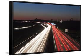 Rush Hour on the A8 Autobahn, Stuttgart, Baden Wurttemberg, Germany, Europe-Markus Lange-Framed Stretched Canvas