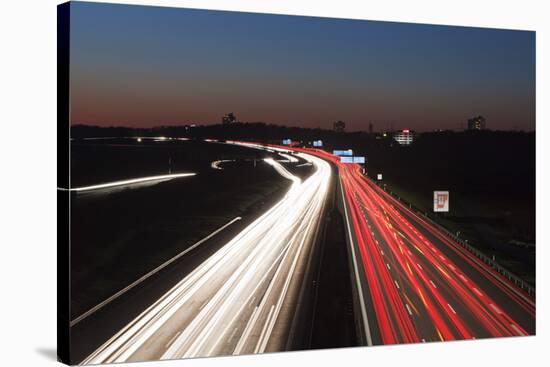 Rush Hour on the A8 Autobahn, Stuttgart, Baden Wurttemberg, Germany, Europe-Markus Lange-Stretched Canvas