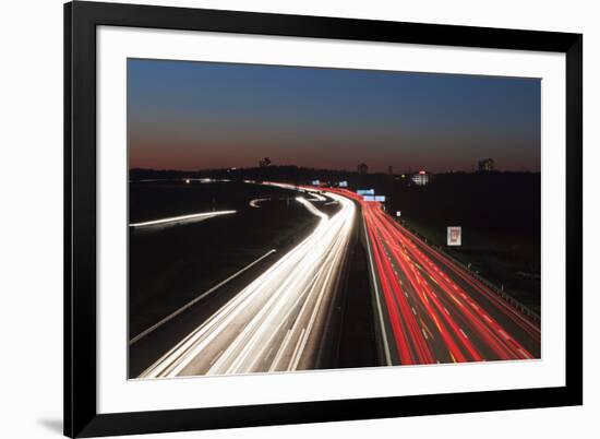 Rush Hour on the A8 Autobahn, Stuttgart, Baden Wurttemberg, Germany, Europe-Markus Lange-Framed Photographic Print