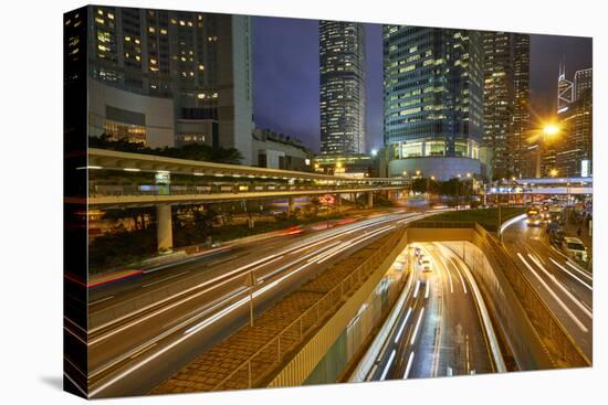 Rush hour traffic in Central, Hong Kong Island, Hong Kong, China, Asia-Fraser Hall-Stretched Canvas