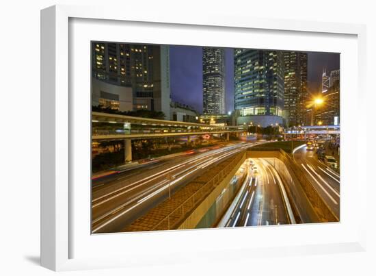 Rush hour traffic in Central, Hong Kong Island, Hong Kong, China, Asia-Fraser Hall-Framed Photographic Print