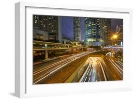 Rush hour traffic in Central, Hong Kong Island, Hong Kong, China, Asia-Fraser Hall-Framed Photographic Print