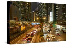 Rush hour traffic in Central, Hong Kong Island, Hong Kong, China, Asia-Fraser Hall-Stretched Canvas
