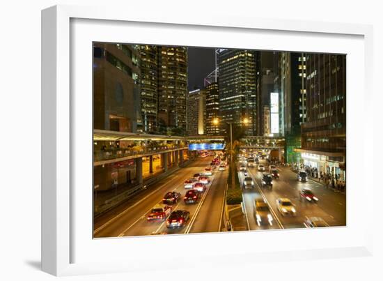 Rush hour traffic in Central, Hong Kong Island, Hong Kong, China, Asia-Fraser Hall-Framed Photographic Print