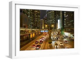 Rush hour traffic in Central, Hong Kong Island, Hong Kong, China, Asia-Fraser Hall-Framed Photographic Print