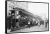 Rush Hour Traffic in Washington, DC Packs Trolley Cars-null-Framed Stretched Canvas