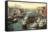 Rush Street, River, Chicago, Illinois-null-Framed Stretched Canvas