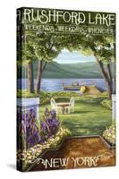 Rushford Lake, New York Scene-Lantern Press-Stretched Canvas